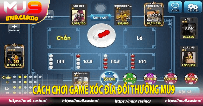 Cách chơi game Xóc Đĩa Đổi Thưởng Mu9